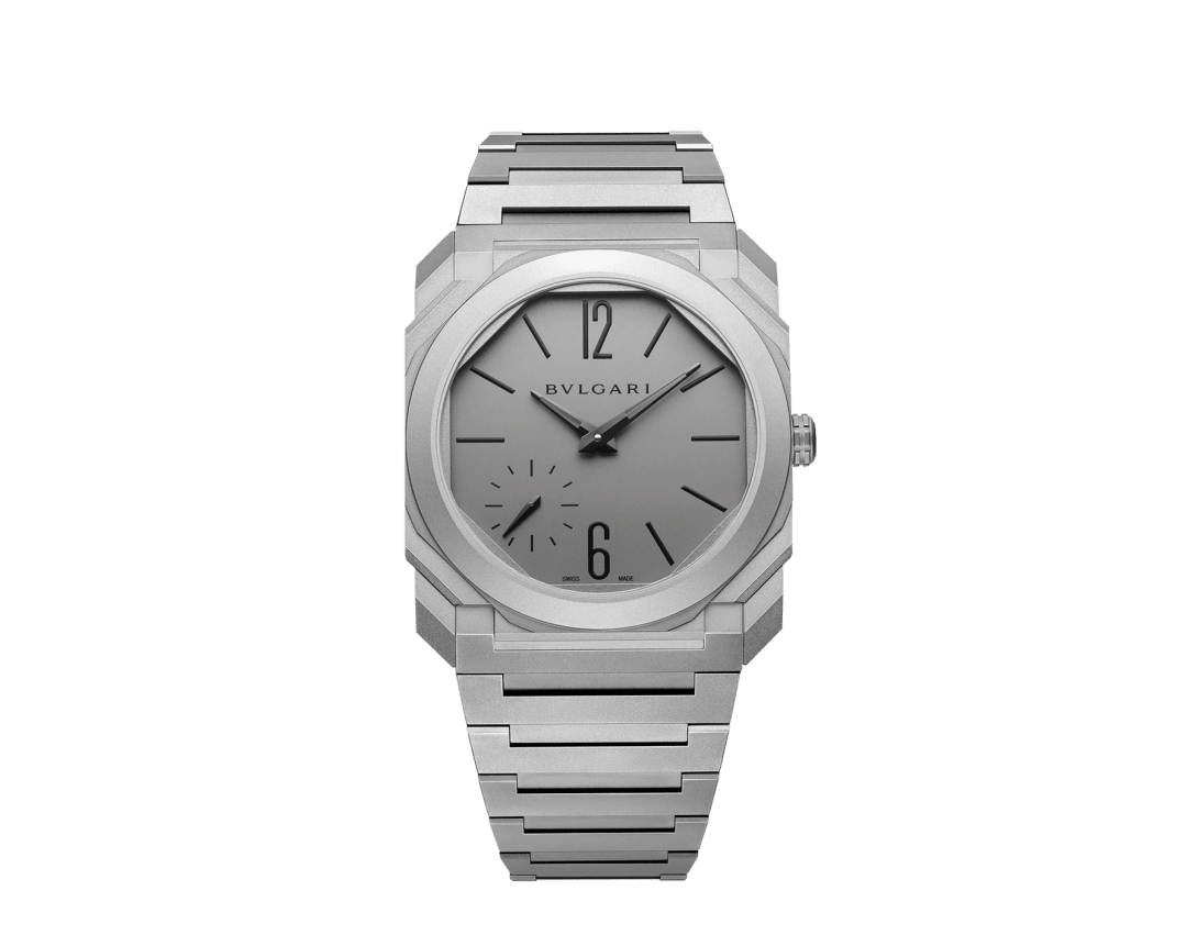 Bulgari Octo Finissimo 37 mm sandblasted titanium watch, reference 104089